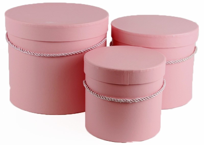 Picture of Florist Hat Box x 3 Pale Pink